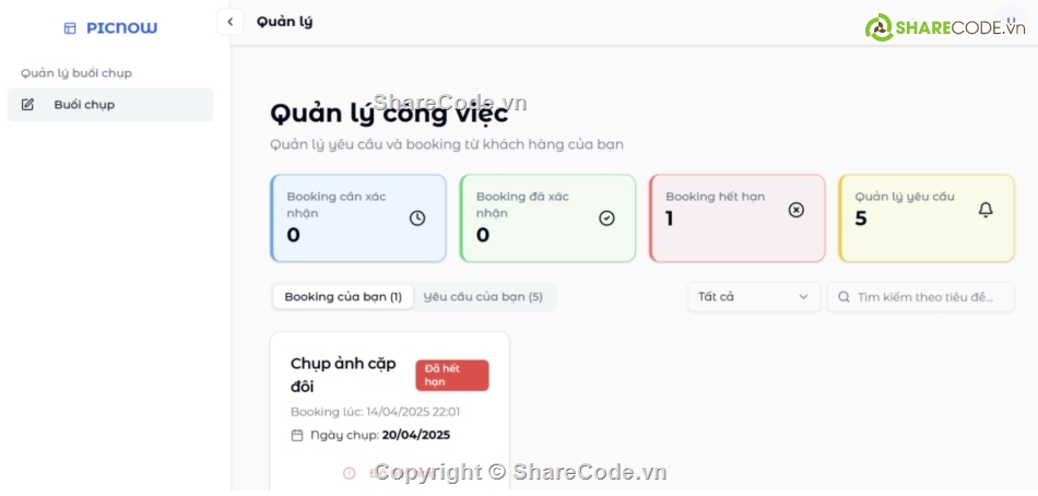 source code chụp ảnh,website đặt lịch chụp ảnh,nextjs nestjs source code,source code marketplace,thanh toán vnpay source code,dashboard admin